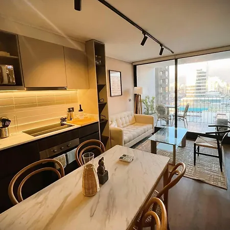 Hom I Moderno Depto 2D2B 4Pax Parking Nunoa Apartment